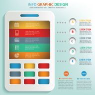 Mobile phone info graphic design clean vector N2