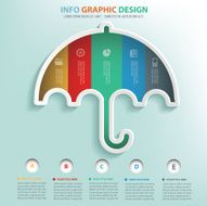 Umbrella info graphic design clean vector