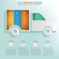 Truck info graphic design clean vector