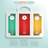 Suit bag info graphic design clean vector