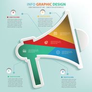 Megaphone info graphic design clean vector N2
