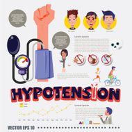 Hypotension with infographic elements - vector