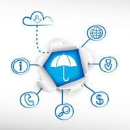 Umbrella and sketch diagrams Doodle vector illustration N2