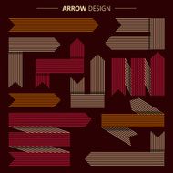 trendy line style arrows set