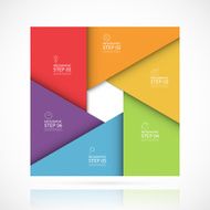 Vector square infographic template in material style N2
