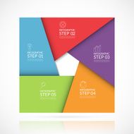 Vector square infographic template in material style N3