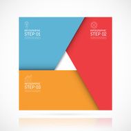 Vector square infographic template in material style N4