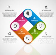 Abstract 3D business options infographics template N6