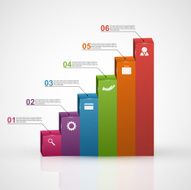 3D chart style infographic design template