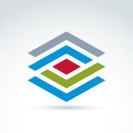 Abstract geometric vector figure red rhombus
