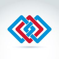 Complex geometric corporate element Vector abstract colorful