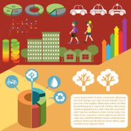 Infographic with graphs and people