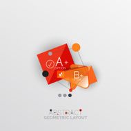 Glossy paper style geometric abstract infographic design