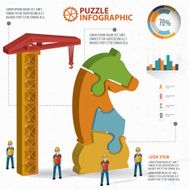 Horse puzzle three dimension graphic vector