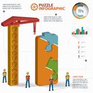 Battery puzzle three dimension graphic vector