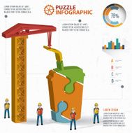 Coffee puzzle three dimension graphic vector