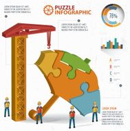 Umbrella puzzle three dimension graphic vector