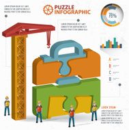 Suit bag puzzle three dimension graphic vector