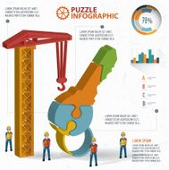 Key puzzle three dimension graphic vector