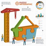 Basket puzzle three dimension graphic vector