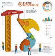 Song puzzle three dimension graphic vector