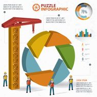 Shutter puzzle three dimension graphic vector