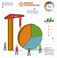 Chart puzzle three dimension graphic vector