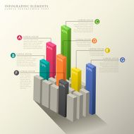 3d abstract bar chart infographics