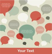 retro background of bird communication with speech bubbles infographics
