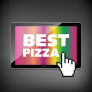 High-quality tablet screen with the label Best Pizza Special of