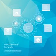 Gears infographics template Low polygonal background Simple line icons for N2
