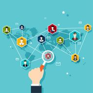 Social Network Vector Concept Flat Design Illustration for Web