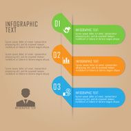 Three colored business infographic