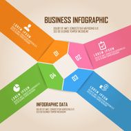 Four colored pentagon business infogrpahic