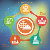 Industry info graphic design on blur background vector