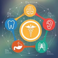 Medical info graphic design on blur background vector N2