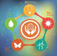 Ecology info graphic design on blur background vector