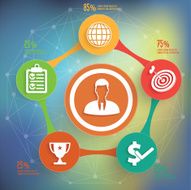 Business info graphic design on blur background vector