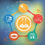Medical info graphic design on blur background vector N3