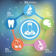 Medical info graphic design on blur background vector N4