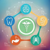 Medical info graphic design on blur background vector N5