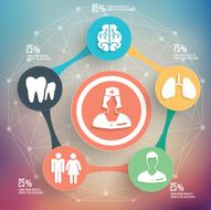 Medical info graphic design on blur background vector N6