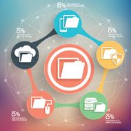 File share info graphic design on blur background vector