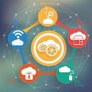 Cloud computing info graphic design on blur background vector N2