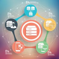 Database server info graphic design on blur background vector N4