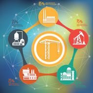 Construction info graphic design on blur background vector