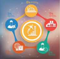Airport info graphic design on blur background vector N2