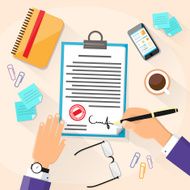 Business Man Signature Document Signing Up Contract Businessman Sign