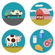 Dairy products flat illustration