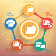 Share file info graphic design on blur background vector
